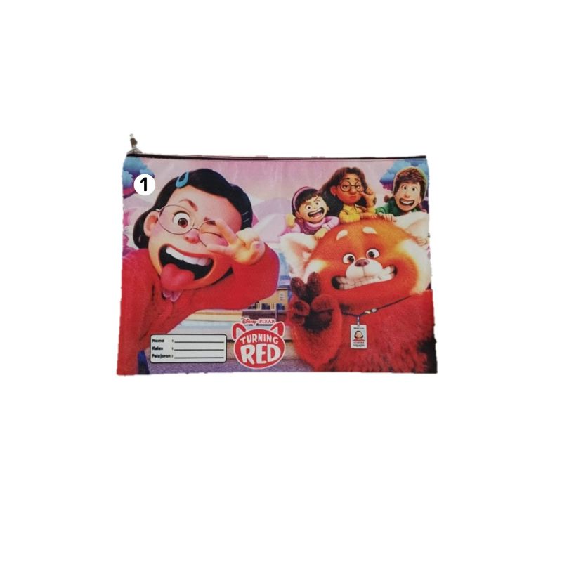 Map Buku Turning Red - Tempat Buku - Map Zipper - Zipper Bag Resleting