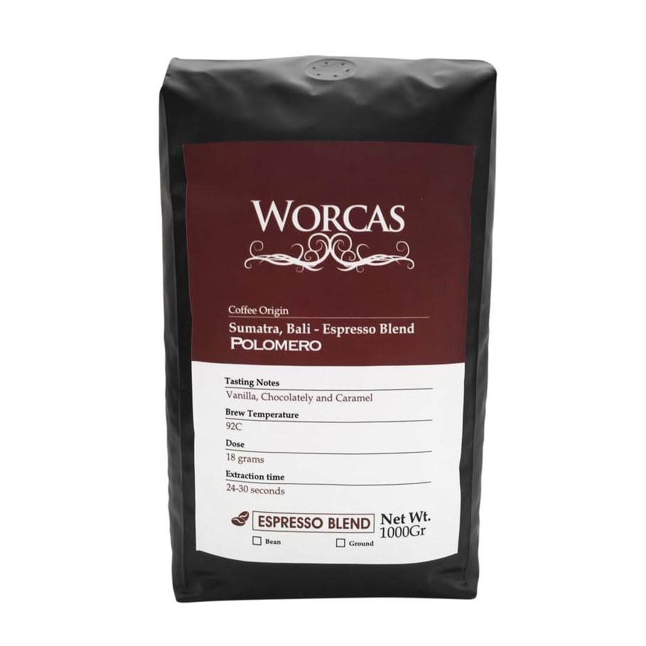 

Kopi Polomero Espresso Blend 1 Kg (Biji/Bubuk) | Worcas Coffee - KOPI BIJI
