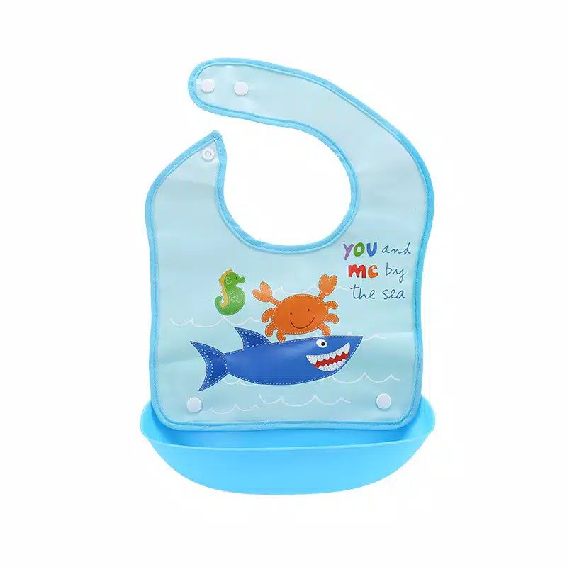 SW - SLABBER WATERPROOF SILICONE anti air celemek makan bayi baby bib silikon