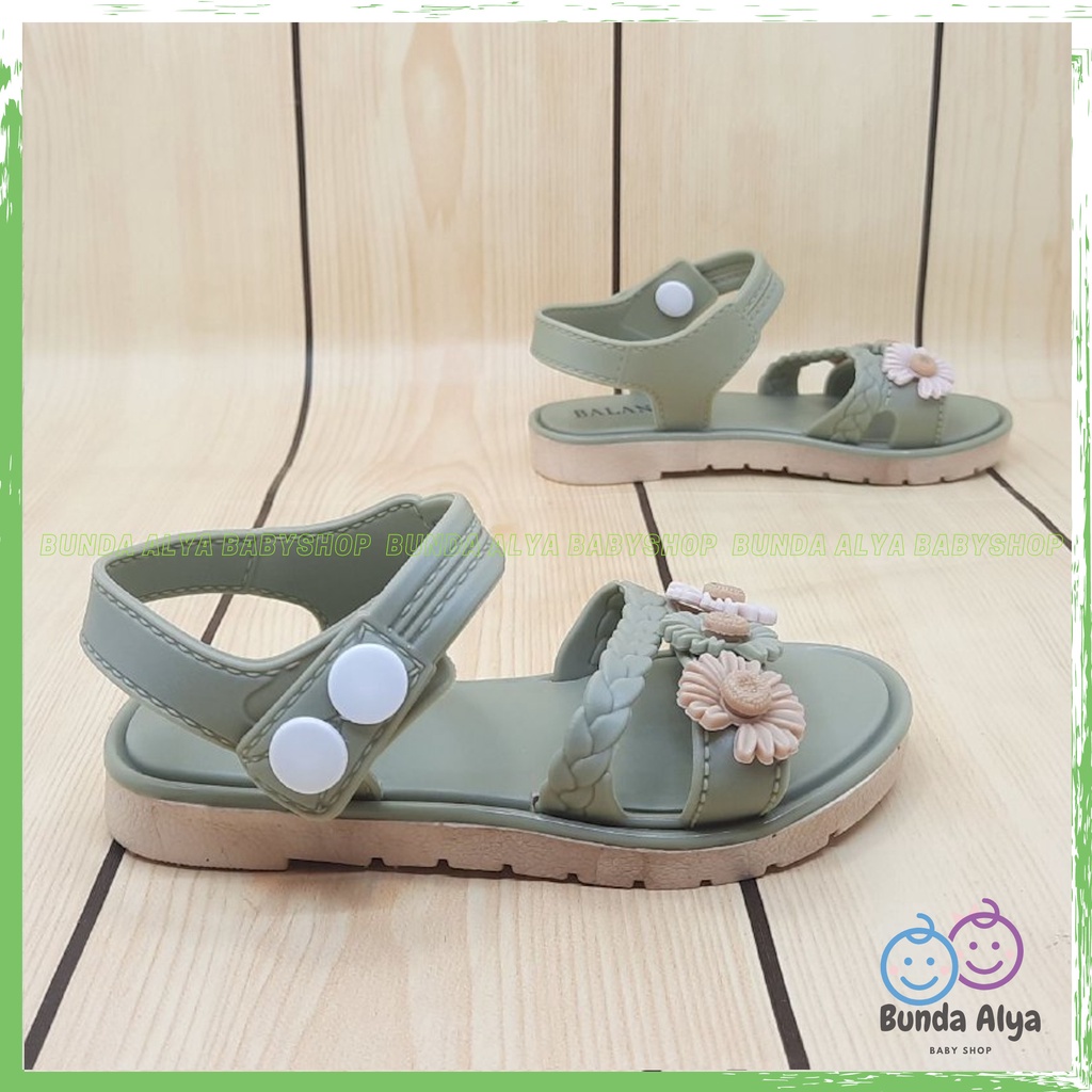 Sendal Anak Perempuan IMPORT Usia 2 3 Tahun HIJAU Bunga Tali Sepatu Sandal Anak Cewek Motif Bunga Lucu Kekinian Anti Slip Size 24 Sampai 35