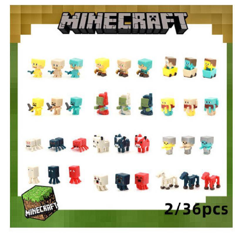 36PCS Minecraft Games Surrounding Building Block Dolls Cake Decorations Game