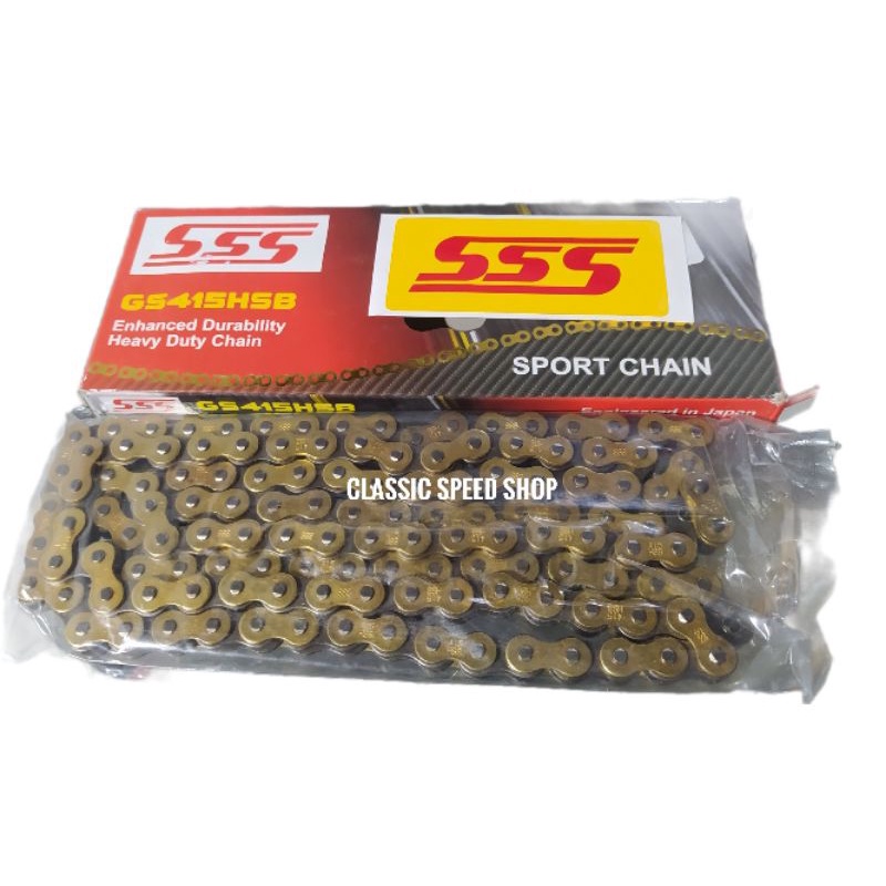 RANTAI RANTE SSS TRIPLE S GOLD 415 HSB 130 L PNP CB GL MEGAPRO TIGER NINJA VIXION SCORPIO RX KING DL