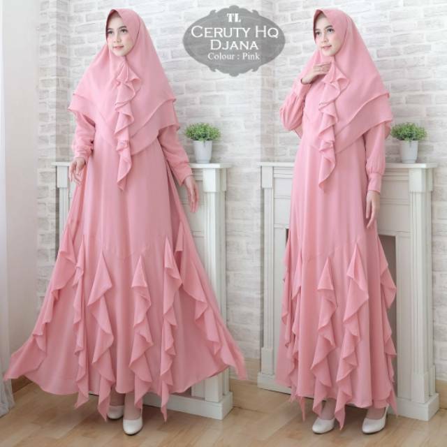 (Promo) Set Syari Polos Maxmara Lux Anayah Real Pic Haji Umroh Gamis Syari Hijab Syari Bahan Lembut