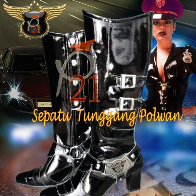 Sepatu polri p21 tunggang polwan