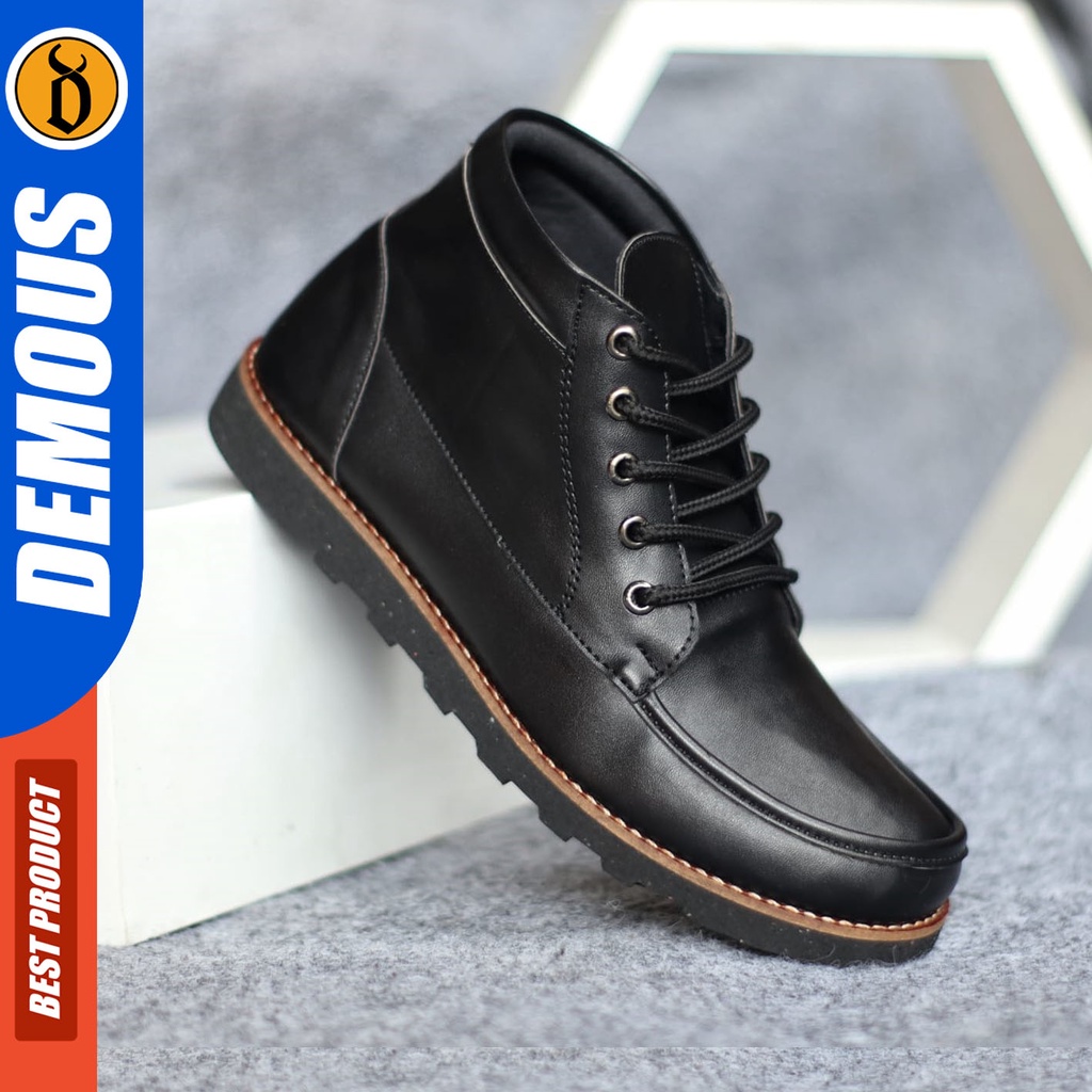 Sepatu Formal Pria Sepatu Casual Pria Kulit Pu Tali Sepatu Pantofel Kerja Kantor Kuliah Kondangan Sepatu Hitam Pria DEMOUS HARLYY