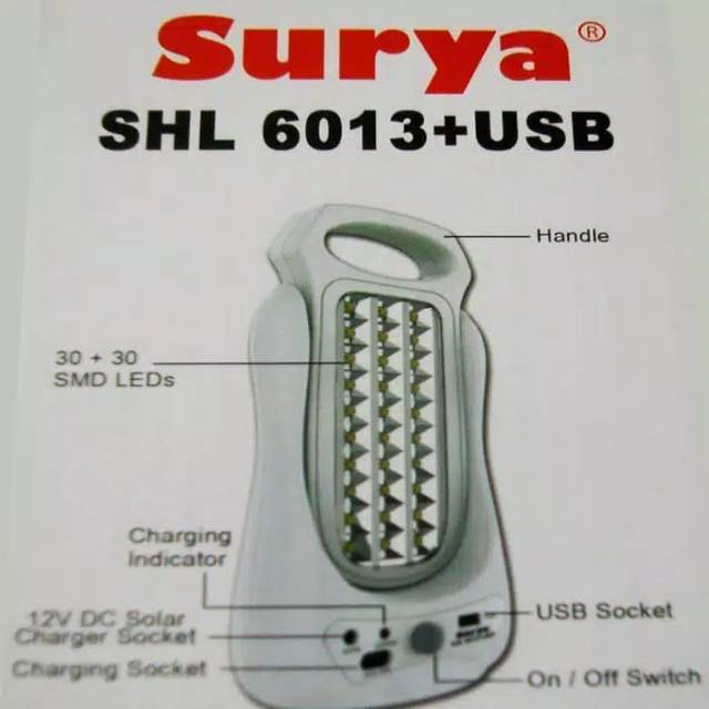 Lampu Emergency Led 6013 + USB Surya