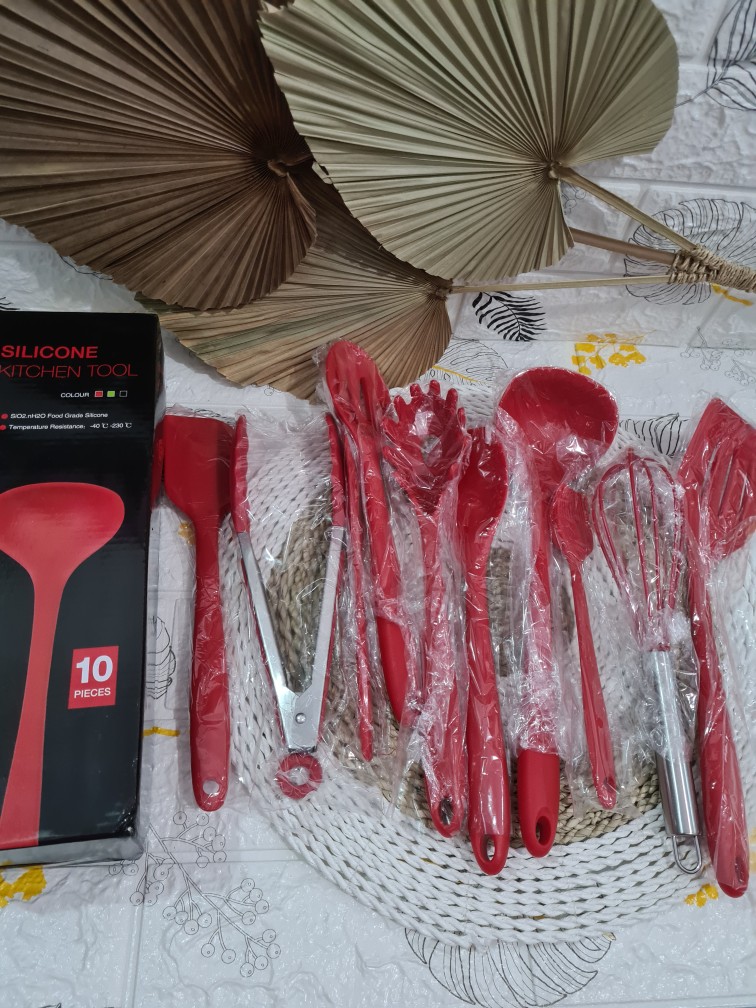 Sodet Silicone 10 Pcs Bpa Free  - Spatula Anti Panas, Anti Baret Wajan