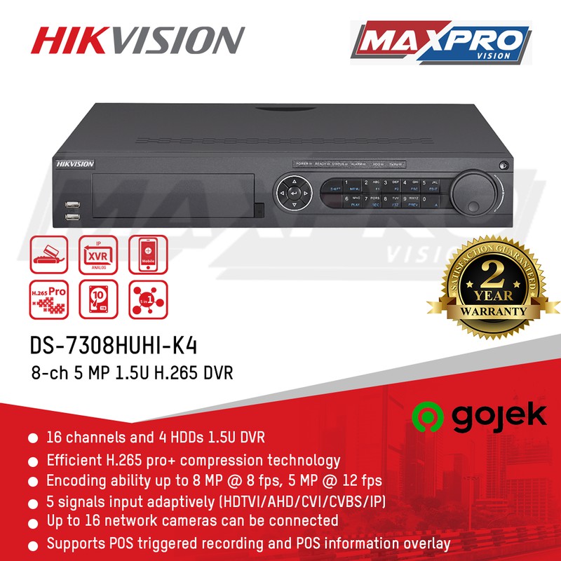 DS-7308HUHI-K4 - HIKVISION DVR 8 CH
