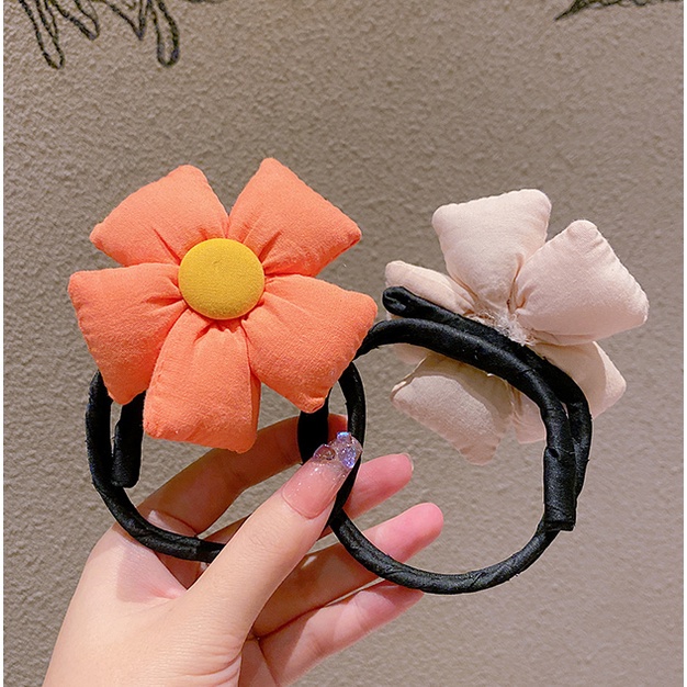 Jepit Rambut Korea Ikat Sanggul Hair Bun Tie Kawat Anak Perempuan Motif Bunga fashion Import AK222