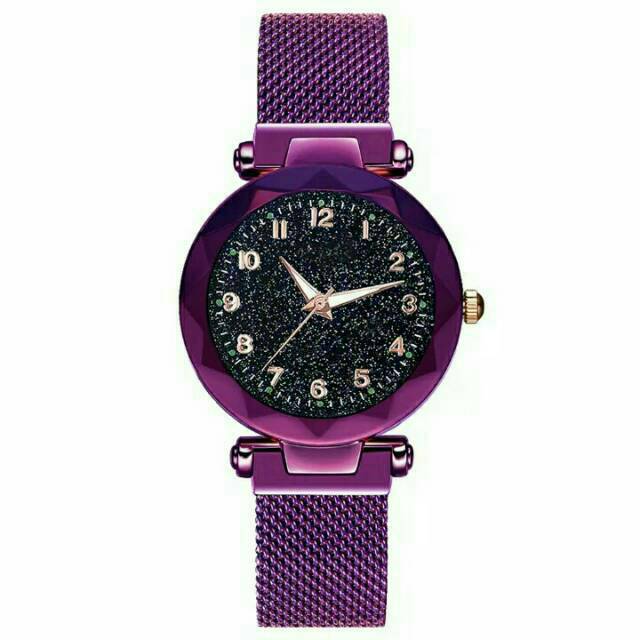 Jam Tangan wanita strap magnet || Jam tangan wanita night lighting/ Nyala dalam delap