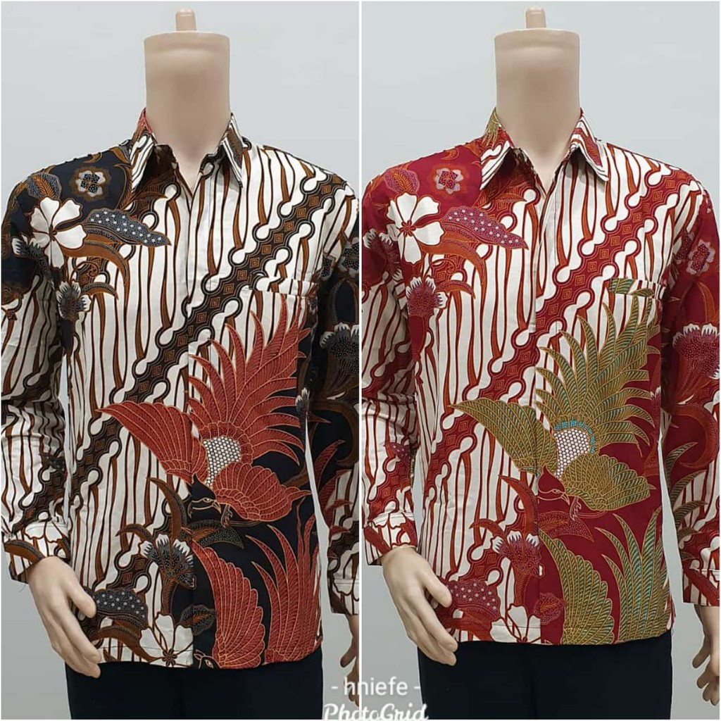 Baju Kemeja Pria Batik Pola Burung Furing