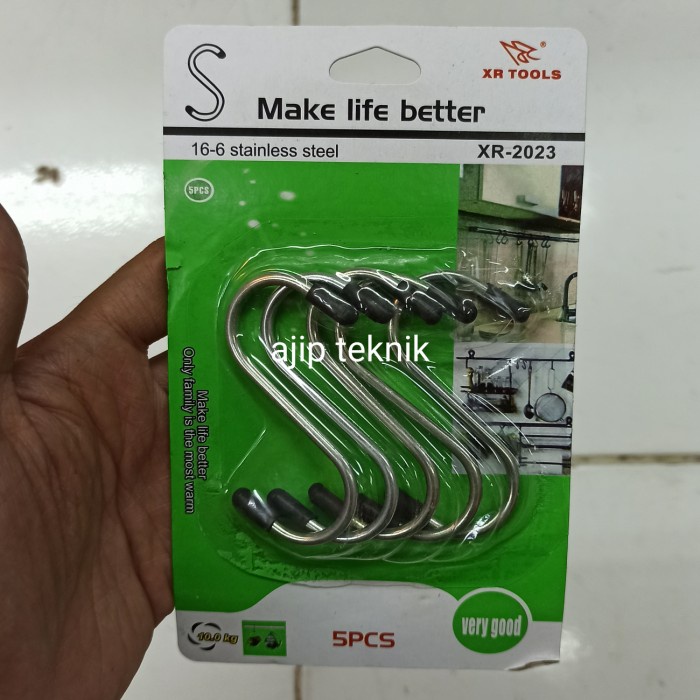 Gantungan s serbaguna 5pcs cantolan hanger pengait stainless steel