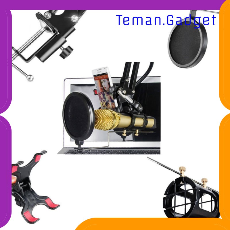 TG-BD100 TaffSTUDIO Condenser Microphone Stand Holder 360 Lazypod+Clamp - NB-35