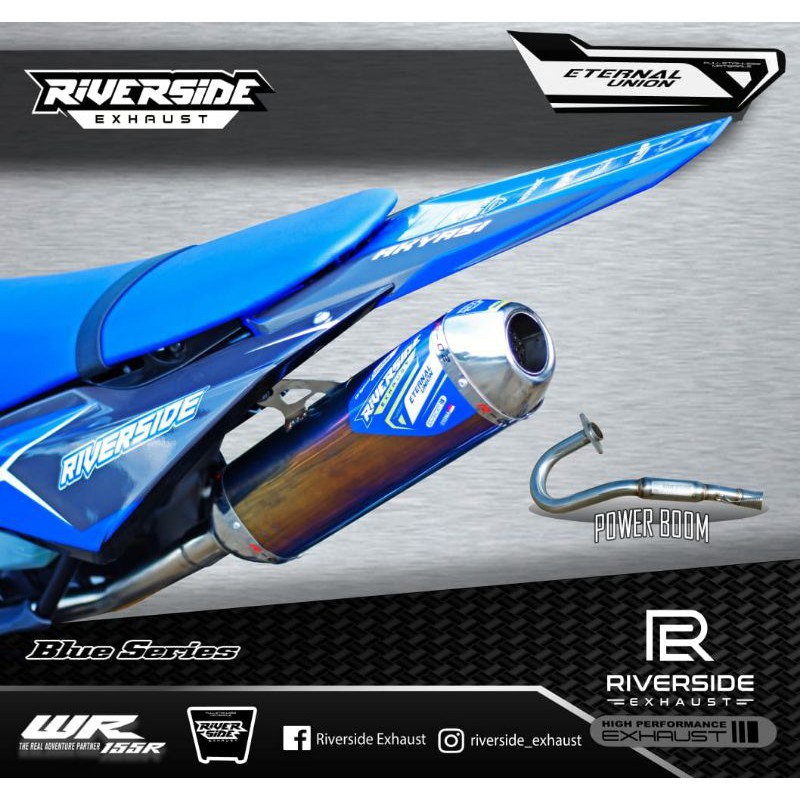 KNALPOT MOTOR YAMAHA WR 155 R ORIGINAL RIVERSIDE EXHAUST BLUE SERIES R-02 knalpot WR 155 knalpot WR1