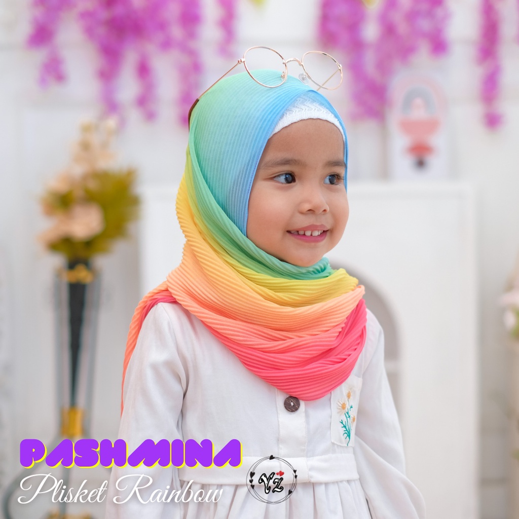 Pashmina Plisket Rainbow | Kids &amp; Mom