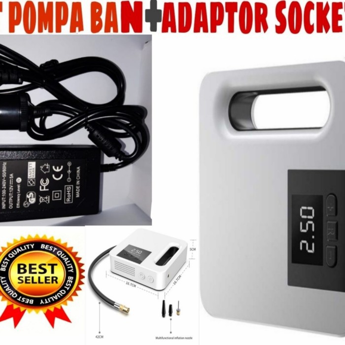 Peralatan BAN PAKET POMPA ANGIN BAN MOBIL,SEPEDA,MOTOR+ADAPTOR