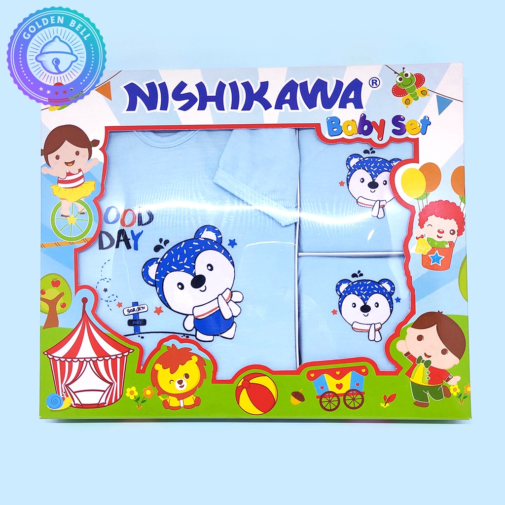 Paket Baju Set Bayi Newborn - Kado Hadiah Baby Gift Set Nishikawa Biru