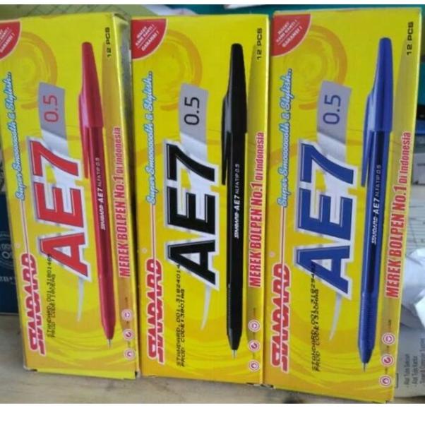 

(W4A7) Pulpen Standard Ae7 hitam / merah / biru //Siap@order