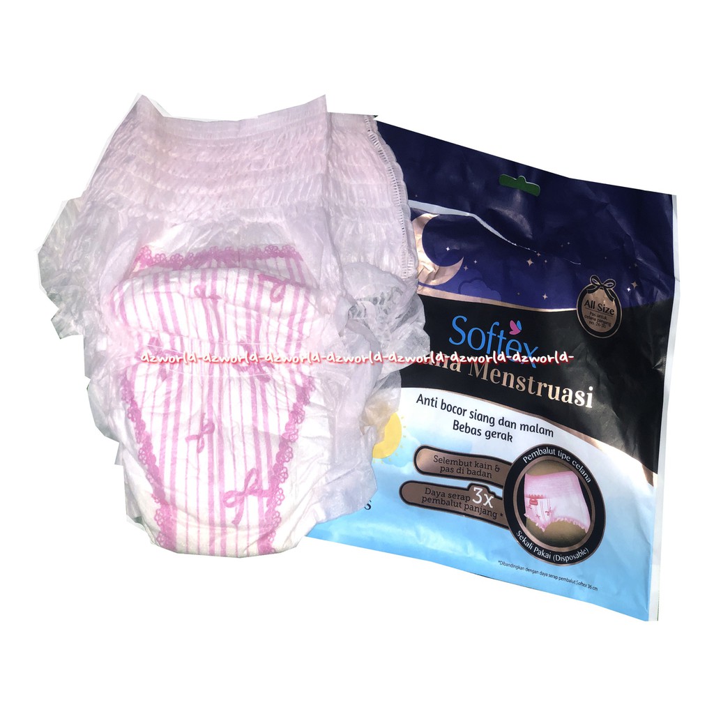 Softex Celana Menstruasi isi 2pcs Pembalut Celana Wanita Softek Panty Panties Mens Men Pantyhouse