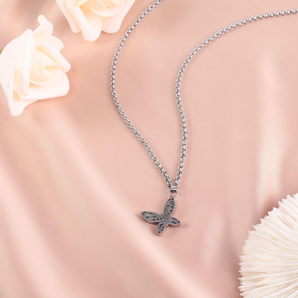 Lily Pasangan Kalung Romantis Stainless Steel Fashion Perhiasan Pasangan Collares Heart Choker