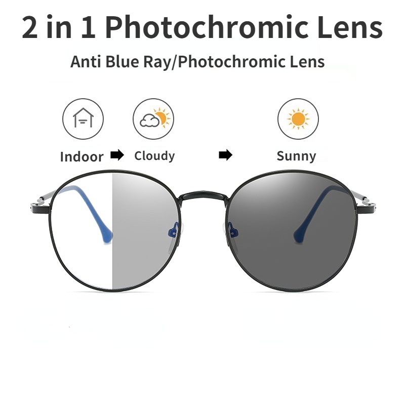 Kacamata Fashion Photochromic Anti Radiasi Untuk Wanita/Pria Kacamata Anti Blue Light