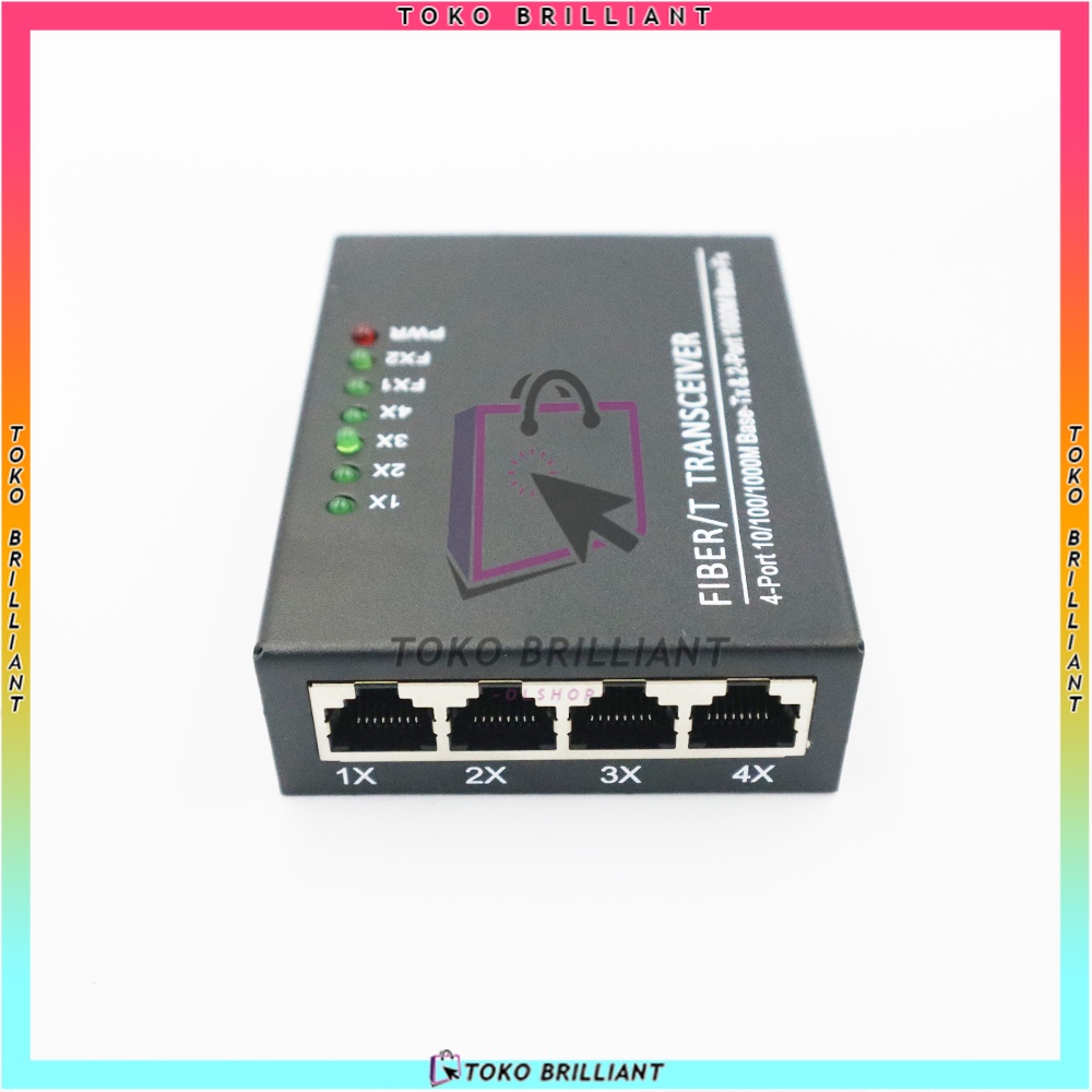 2F4E Konektor RJ45 / Converter saja Giga / Fullset Giga Fiber Converter Switch Media Converter Mode Fiber [BISA BAYAR COD]