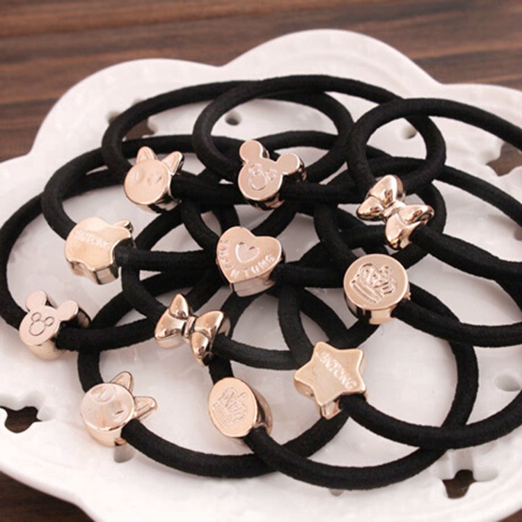 Hair Rope Tie Gold Bead Hair Accessories Ring Korean Hairband 346