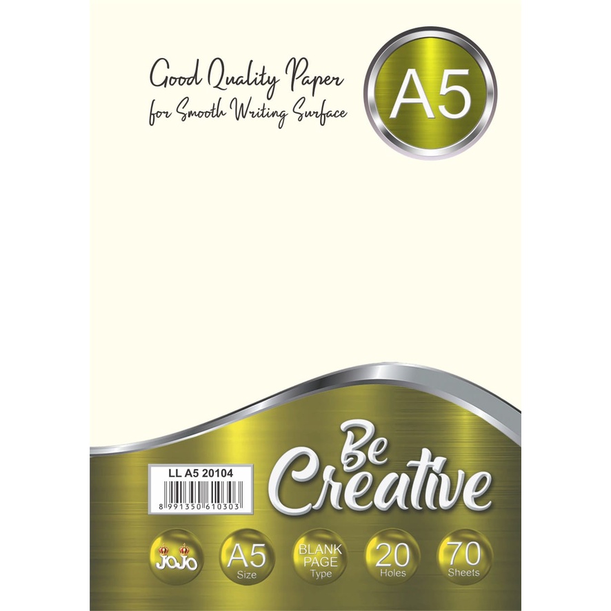 

KERTAS BINDER BOOKPAPER A5 POLOS 20 HOLES LOOSE LEAF NOVEL 70 LBR