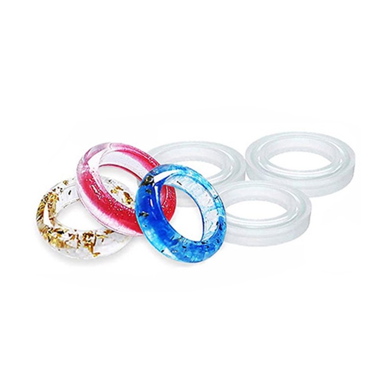 Siy 3pcs Cetakan Resin Epoksi Bentuk Cincin Lengkung Bahan Silikon