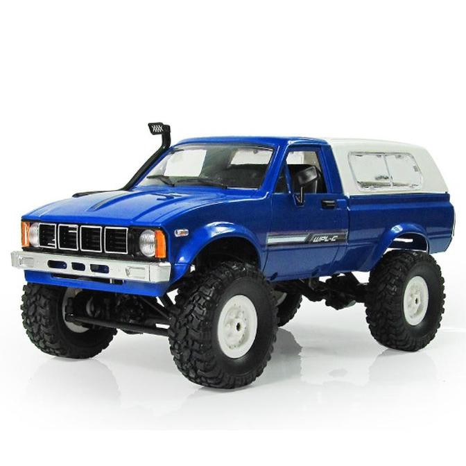 Wpl C24K C-24K 1/16 4Wd Military Truck Rc Car Kit Version - Biru
