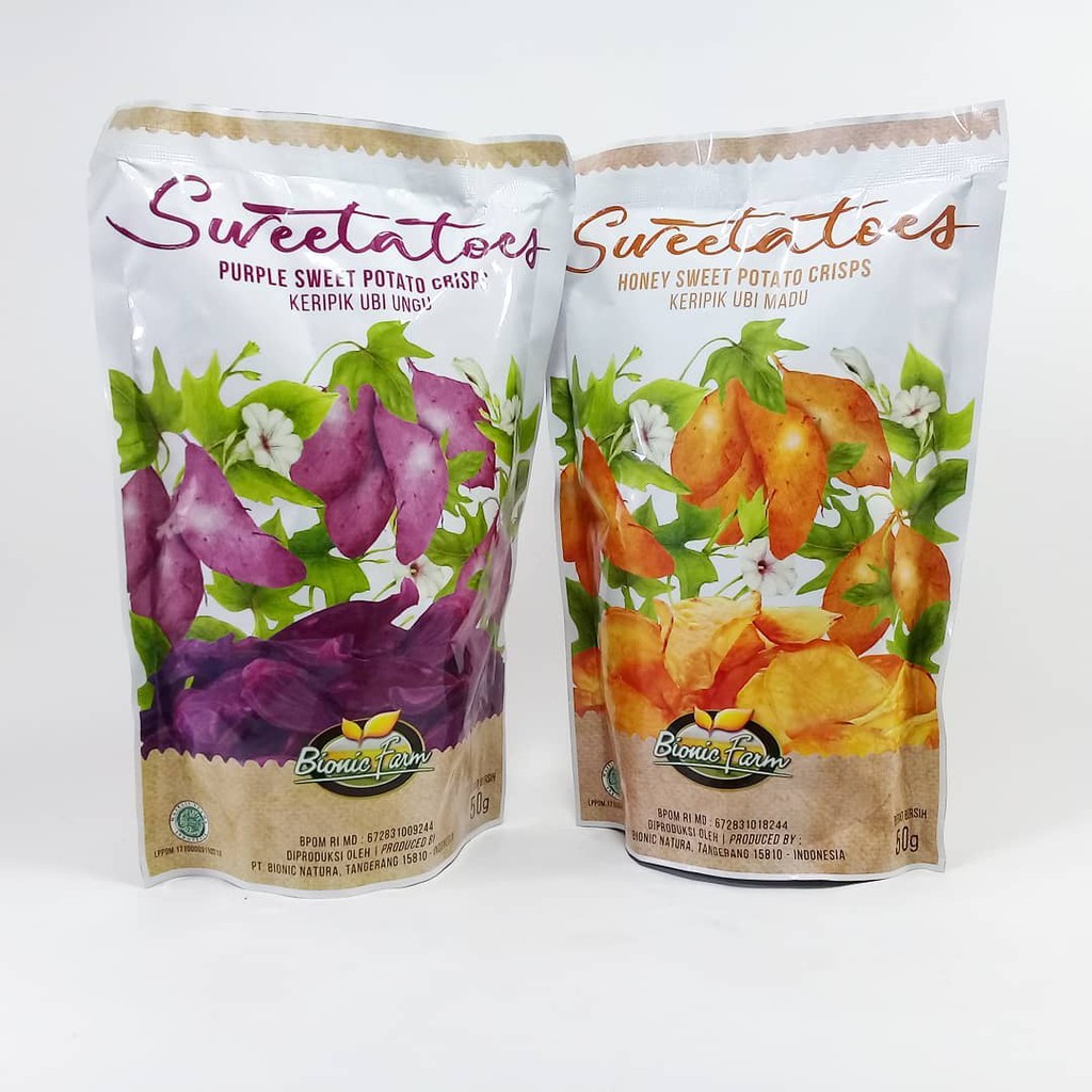 Bionic Farm Sweetatoes Keripik Ubi Organic 50gr / Keripik Ubi Ungu Ubi Madu Sweetatos keripik ubi snack anak snack ubi mushitos uibitos keripik jamur