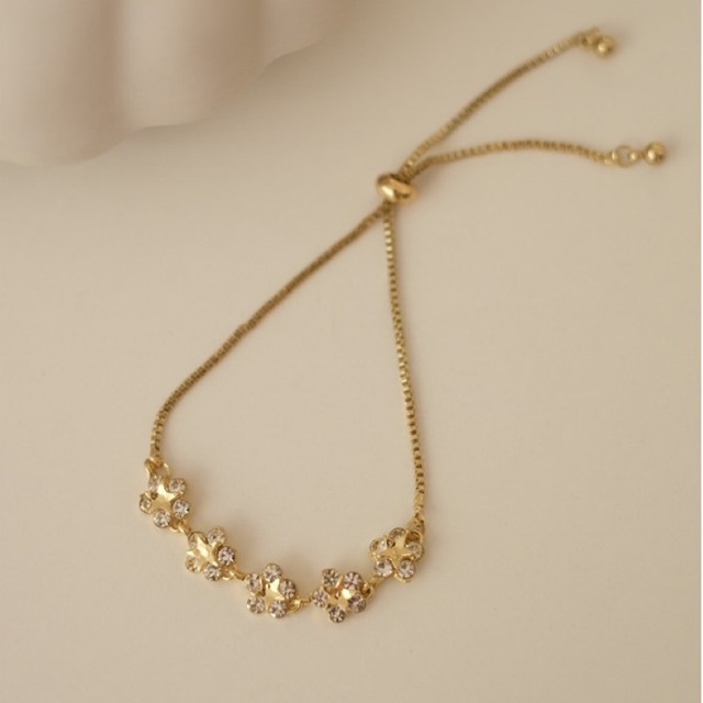 Ark.co - Tansy Full Flower Bracelet gelang tangan bunga adjustable zircon