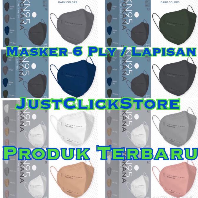 ( BISA COD ) Masker Pokana KN95 6ply KN 95 isi 12 sensi convex duckbill - BiruNavy/Donker TERBATAS
