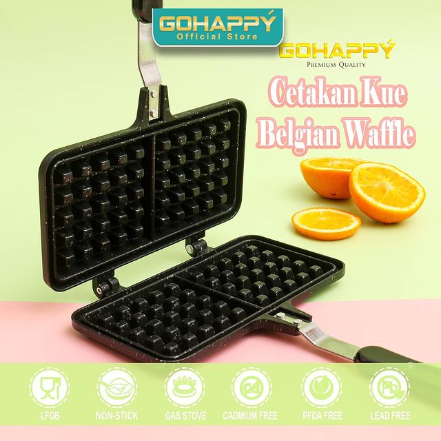 Waffle Belgian Marble Coating-Cetakan Croffle- Cetakan Waffle kotak High Quality