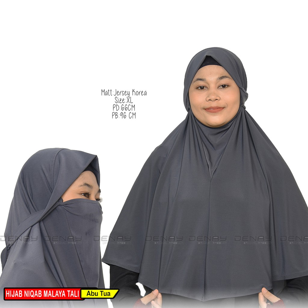 TOKODENAY - Hijab Masker - Niqab Malaya 2in1 - Bahan Jersey - Jilbab Wanita Muslimah - Best Seller