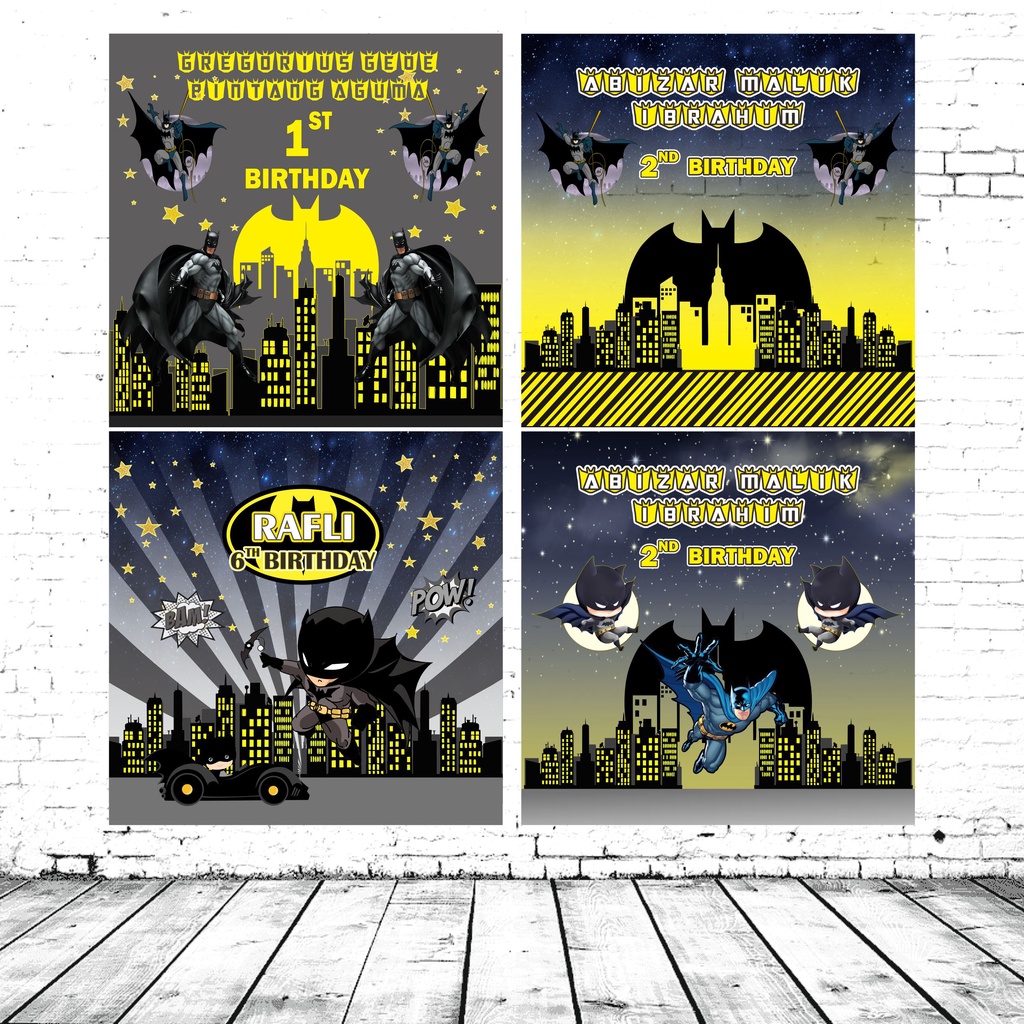 Backdrop & Banner 1 x 1 m | Backdrop Ulang Tahun | Banner Ultah Batman