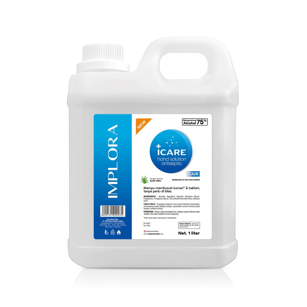 IMPLORA I CARE Hand Sanitizer Gel / Cair / 5 Liter / 1 Liter | Handsanitizer Food Grade by AILIN