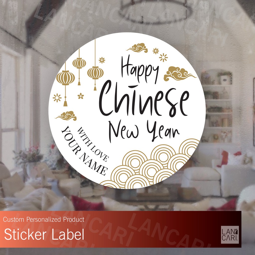 Stiker Label Chinese new year imlek undangan amplop custom Stickers label hari raya cina tionghoa