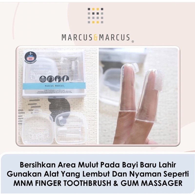 Marcus &amp; marcus finger toothbrush and gum massager set - sikat lidah dan gusi anak