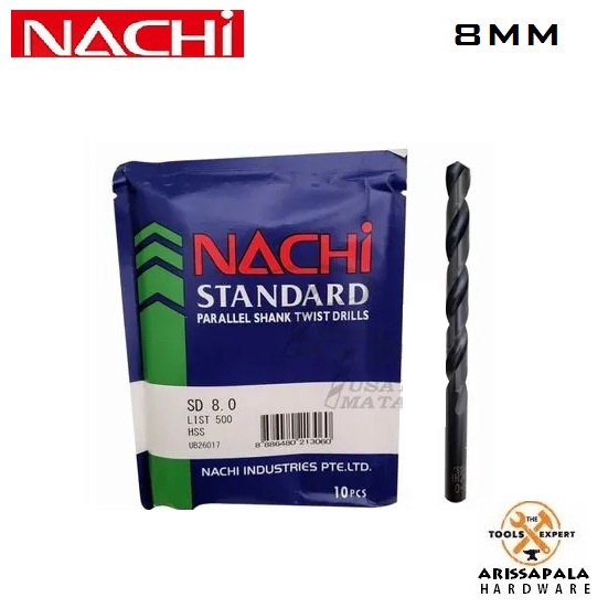 MATA BOR NACHI MATA BOR BESI 8 MM ORIGINAL HSS DRILL NACHI ASLI 8MM
