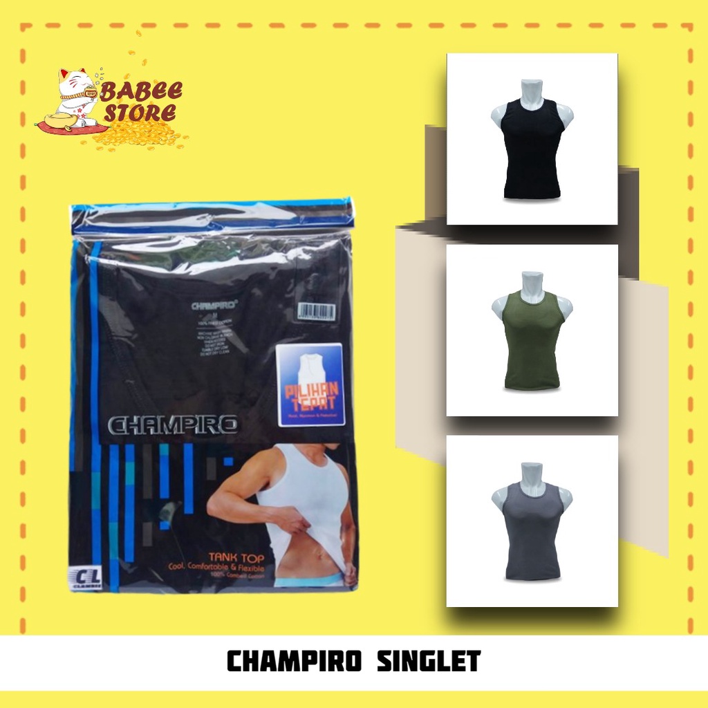 BABEE - SINGLET PRIA DEWASA CHAMPIRO / PAKAIAN DALAM PRIA / KAOS DALAM PRIA BAHAN BAGUS