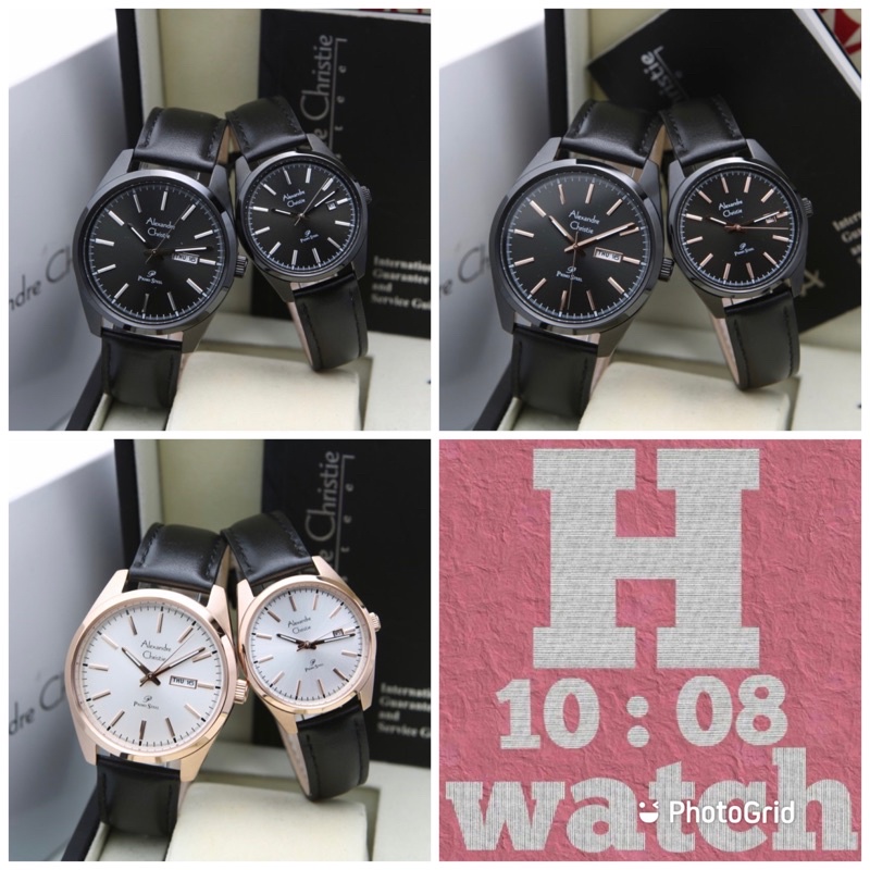 jam tangan couple alexander cristie original ac1025 kulit