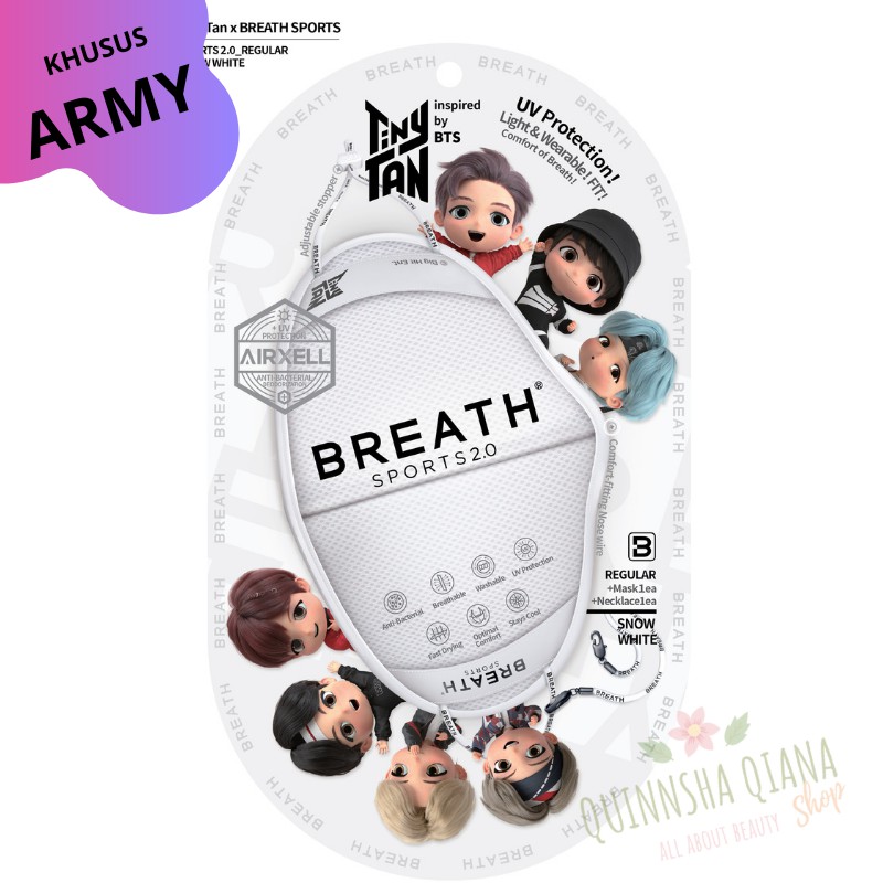 BTS TinyTan Breath Sport 2.0 Mask + Strap
