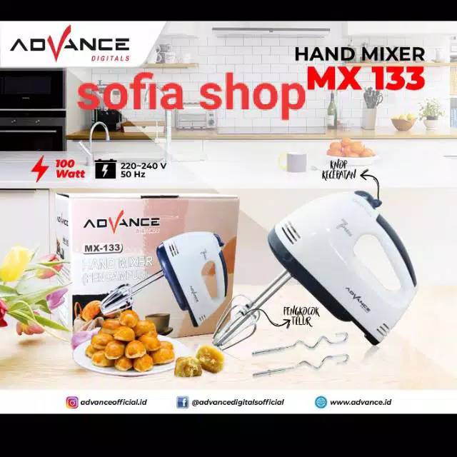 Mixer Hand mixer tangan mx133 merk advance free bubble warp