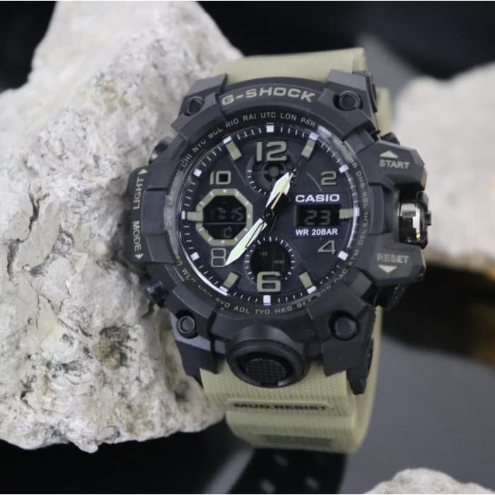 JAM TANGAN PRIA / COWOK G-SHOCK GS GG 400 HIJAU KECOKLATAN LIST HIJAU KECOKLATAN ANTI AIR