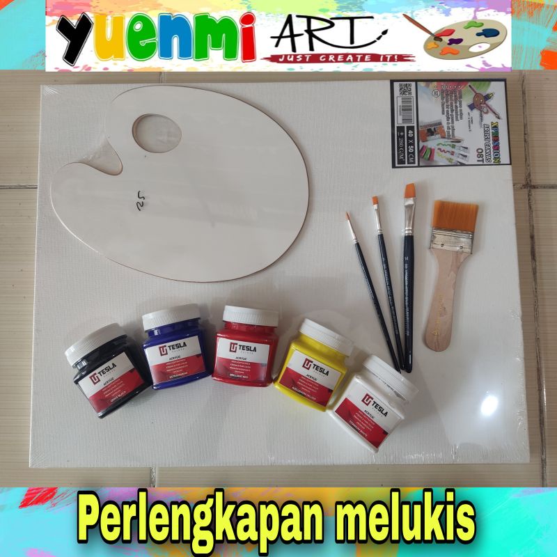 

PERLENGKAPAN MELUKIS / PAKET MELUKIS / CAT AKRILIK / KUAS