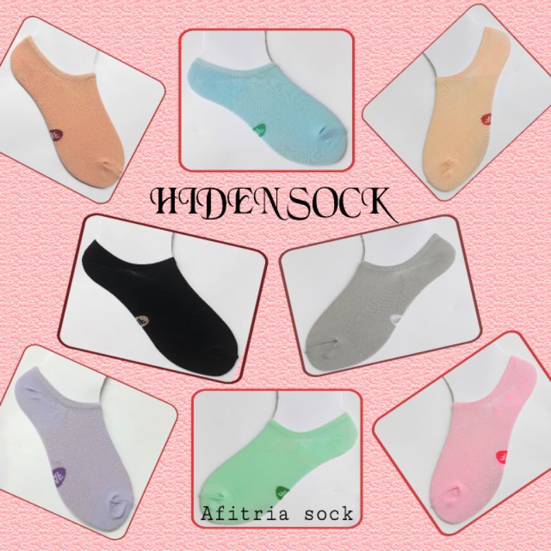 12 PASANG KAOS KAKI HIDEN SOCK NYLON