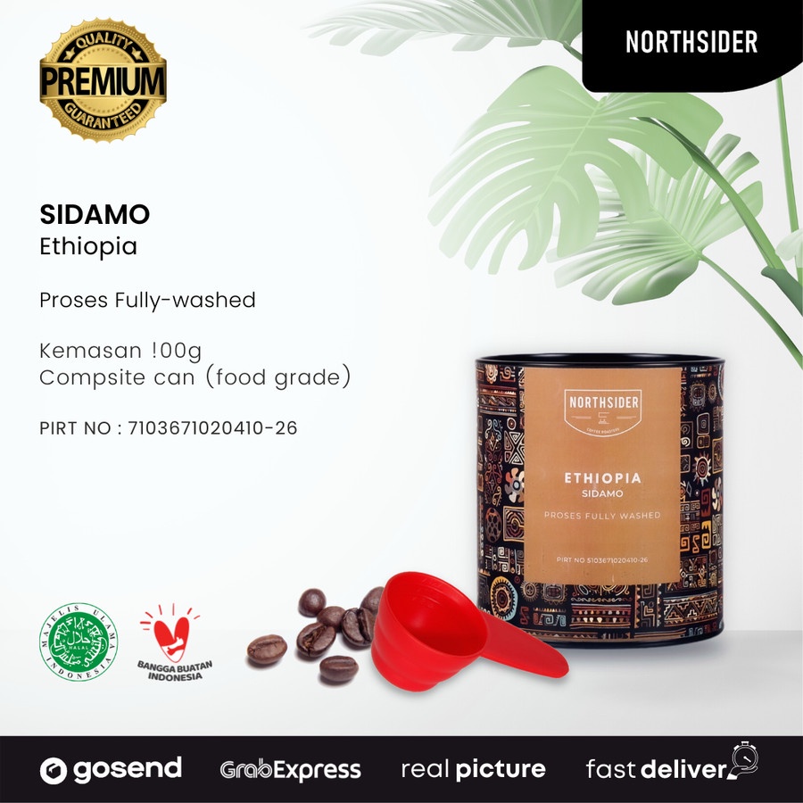 BIJI KOPI ARABICA ETHIOPIA SIDAMO WASHED - 100GR NORTHSIDER COFFEE