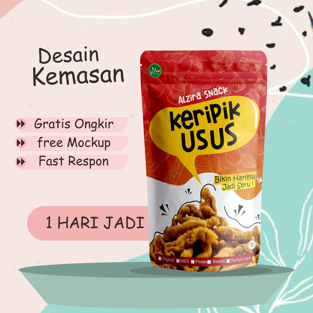 Jual Jasa Desain Kemasan Standing Pouch Produk Label Makanan Design Packaging Snack Standing 6260