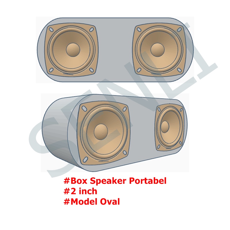DIY Box Speaker Box Portable 2 inch Model Oval